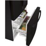 GE 18.6 Cu. Ft. French Door Counter-Depth Refrigerator Internal Water Dispenser High Gloss Black from Kings Outlet