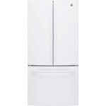 GE 18.6 Cu. Ft. French Door Counter-Depth Refrigerator Internal Water Dispenser High Gloss White from Kings Outlet