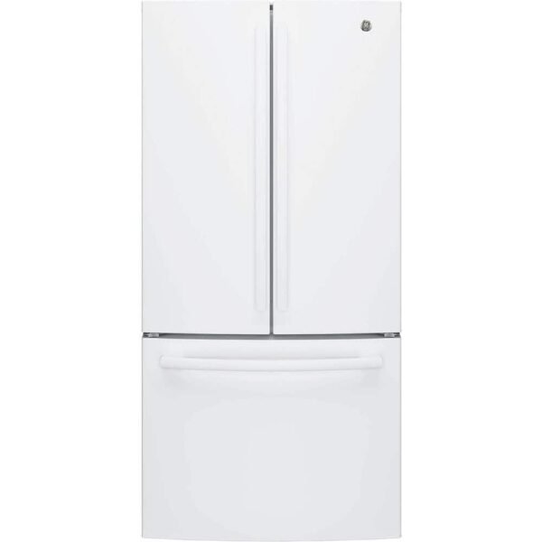 GE 18.6 Cu. Ft. French Door Counter-Depth Refrigerator Internal Water Dispenser High Gloss White from Kings Outlet