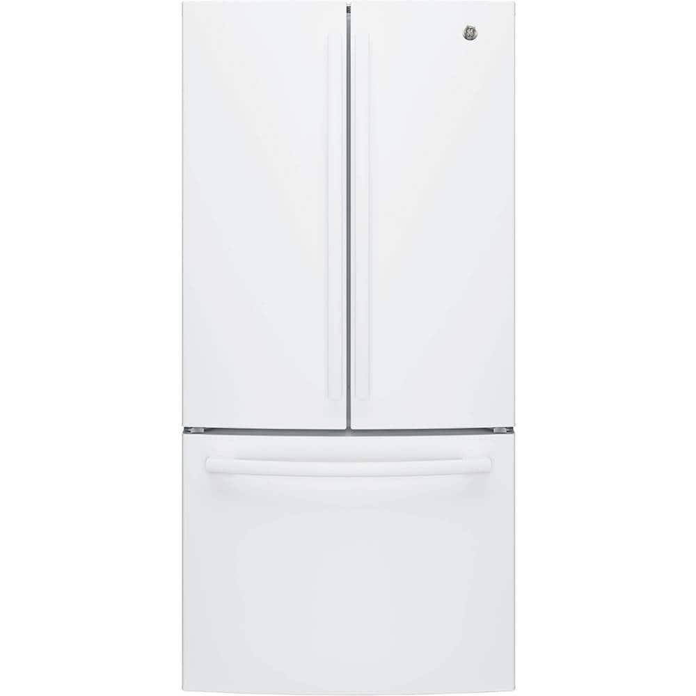 GE 18.6 Cu. Ft. French Door Counter-Depth Refrigerator Internal Water Dispenser High Gloss White from Kings Outlet