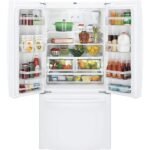 GE 18.6 Cu. Ft. French Door Counter-Depth Refrigerator Internal Water Dispenser High Gloss White from Kings Outlet