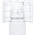 GE 18.6 Cu. Ft. French Door Counter-Depth Refrigerator Internal Water Dispenser High Gloss White from Kings Outlet