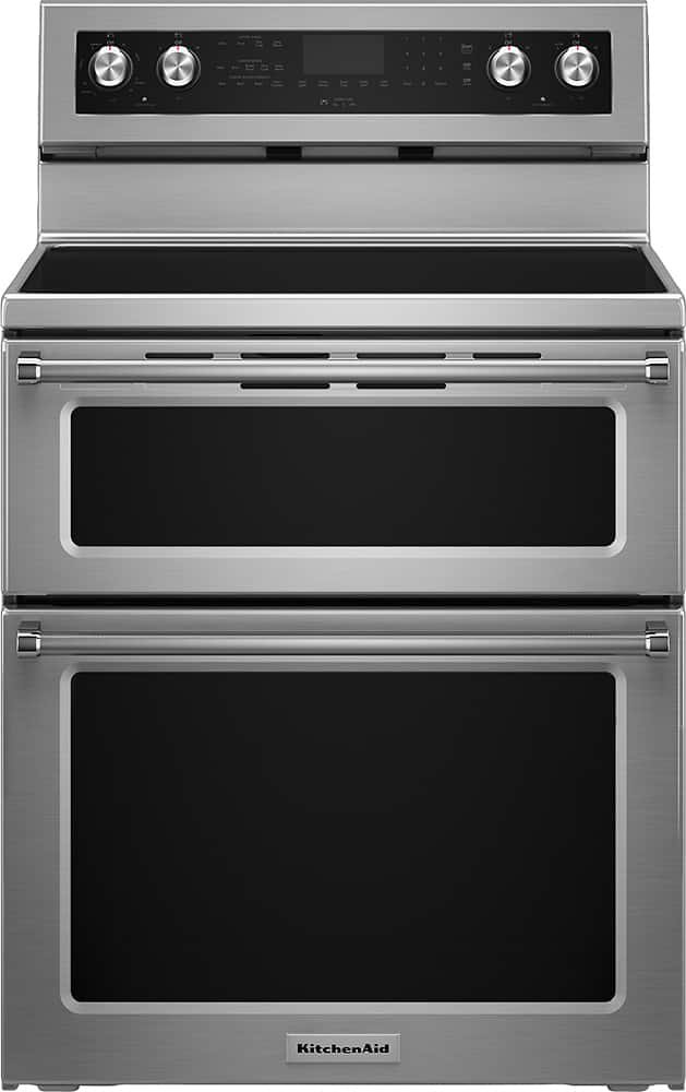 KitchenAid 6.7 Cu. Ft. Self-Cleaning Freestanding Double Oven Electric Convection Range Stainless Steel from Kings Outlet