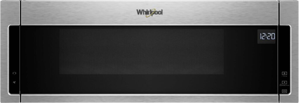 Whirlpool 1.1 Cu. Ft. Low Profile Over-the-Range Microwave Hood Combination Hidden Control Panel Stainless from Kings Outlet