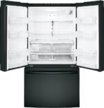 GE 27.0 Cu. Ft. French Door Refrigerator Internal Water Dispenser High Gloss Black from Kings Outlet