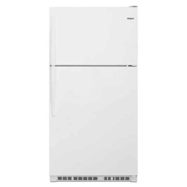 Whirlpool 20.5 Cu. Ft. Top-Freezer Refrigerator Frameless Glass Shelves White from Kings Outlet