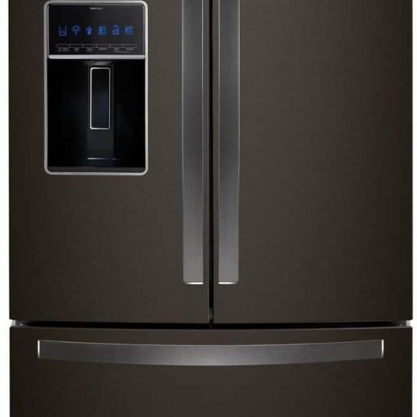 Whirlpool 27 Cu. Ft. French Door Refrigerator Platter Pocket Black Stainless Steel from Kings Outlet