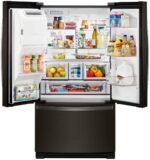 Whirlpool 27 Cu. Ft. French Door Refrigerator Platter Pocket Black Stainless Steel from Kings Outlet