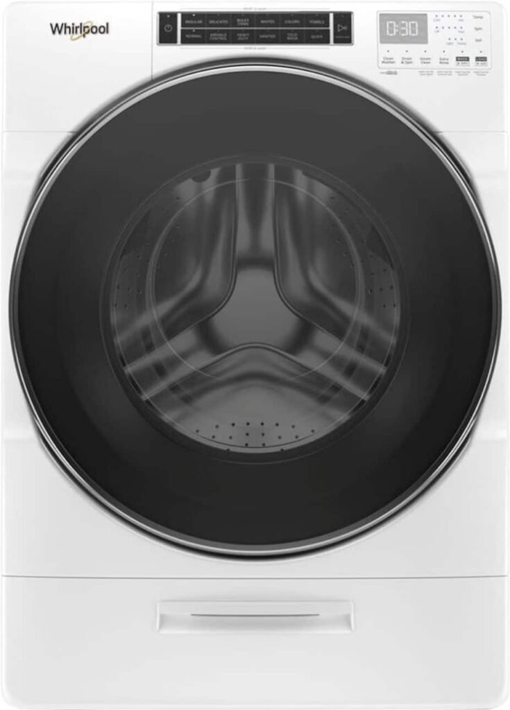Whirlpool 5.0 Cu. Ft. High Efficiency Stackable Front Load Washer Steam FanFresh White from Kings Outlet