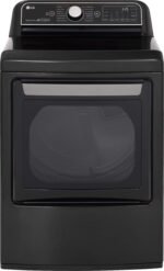 LG 7.3 Cu. Ft. Smart Electric Dryer Steam Sensor Dry Black Steel from Kings Outlet