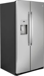 GE 25.1 Cu. Ft. Side-By-Side Refrigerator External Ice Water Dispenser Stainless Steel from Kings Outlet