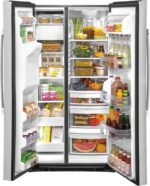 GE 25.1 Cu. Ft. Side-By-Side Refrigerator External Ice Water Dispenser Stainless Steel from Kings Outlet