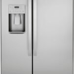 GE 21.8 Cu. Ft. Side-by-Side Counter-Depth Refrigerator Edge-to-Edge Glass Shelves Stainless Steel from Kings Outlet