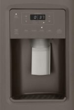 GE 21.8 Cu. Ft. Side-by-Side Counter-Depth Refrigerator Fresh-Food Multilevel Drawers Slate from Kings Outlet