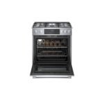 Bosch 800 Series 4.8 Cu. Ft. Slide-In Gas Convection Range Self-Cleaning Dual Flame Burner from Kings Outlet