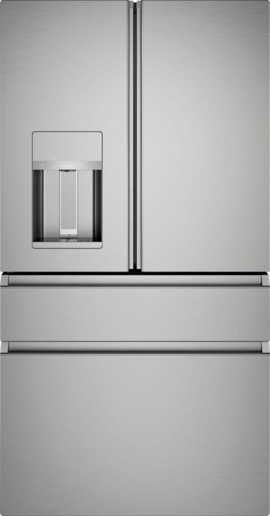 Café 27.8 Cu. Ft. 4-Door French Door Smart Refrigerator Convertible Drawer Soft Freeze Platinum from Kings Outlet