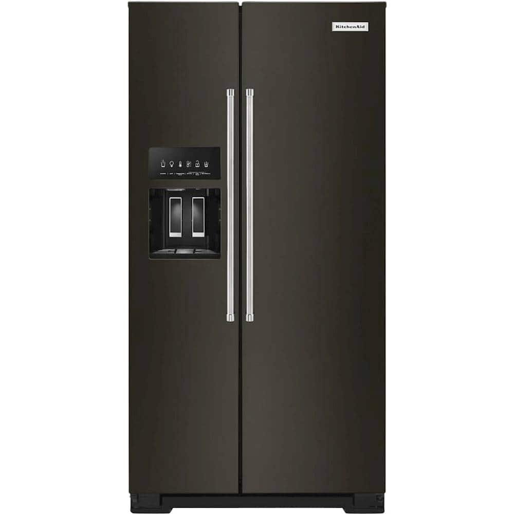 KitchenAid 22.6 Cu. Ft. Side-by-Side Counter-Depth Refrigerator Black Stainless Steel from Kings Outlet