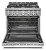 KitchenAid Commercial-Style 5.1 Cu. Ft. Slide-In Gas True Convection Range Self-Cleaning Stainless Steel from Kings Outlet