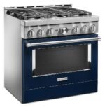 KitchenAid Commercial-Style 5.1 Cu. Ft. Slide-In Gas True Convection Range Self-Cleaning Ink Blue from Kings Outlet