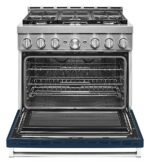 KitchenAid Commercial-Style 5.1 Cu. Ft. Slide-In Gas True Convection Range Self-Cleaning Ink Blue from Kings Outlet