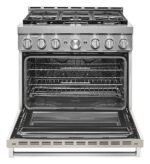 KitchenAid Commercial-Style 5.1 Cu. Ft. Slide-In Gas True Convection Range Self-Cleaning Milkshake from Kings Outlet