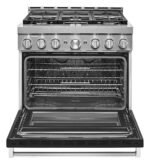 KitchenAid Commercial-Style 5.1 Cu. Ft. Slide-In Gas True Convection Range Self-Cleaning Imperial Black from Kings Outlet