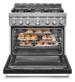 KitchenAid Commercial-Style 5.1 Cu. Ft. Slide-In Gas True Convection Range Self-Cleaning Imperial Black from Kings Outlet