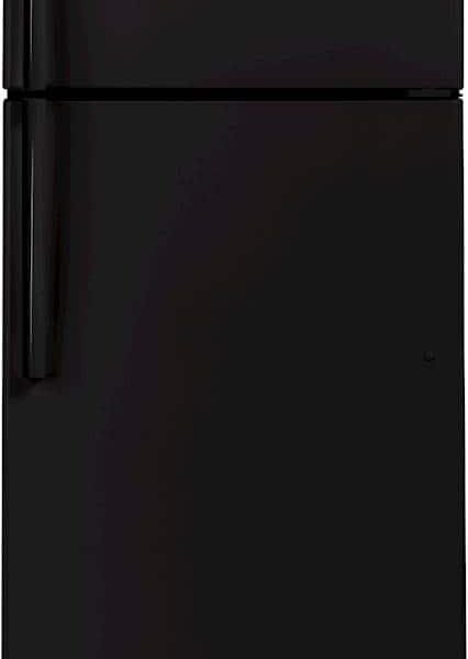 GE 17.5 Cu. Ft. Top-Freezer Refrigerator Edge-to-Edge Glass Shelves Black from Kings Outlet