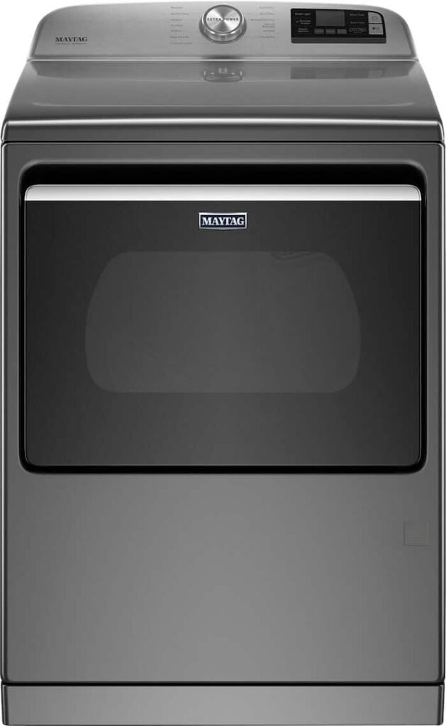 Maytag 7.4 Cu. Ft. Smart Gas Dryer Steam Extra Power Button Metallic Slate from Kings Outlet