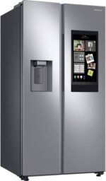 Samsung 26.7 cu. ft. Side-by-Side Smart Refrigerator 21.5" Touch-Screen Family Hub Stainless Steel from Kings Outlet