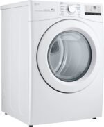 LG 7.4 Cu. Ft. Stackable Electric Dryer FlowSense White from Kings Outlet