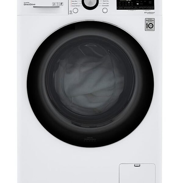 LG 2.4 Cu. Ft. High-Efficiency Smart Front Load Washer Electric Dryer Combo Steam Sensor from Kings Outlet