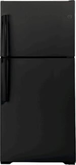 GE 21.9 Cu. Ft. Top-Freezer Refrigerator Garage Ready Performance Black from Kings Outlet