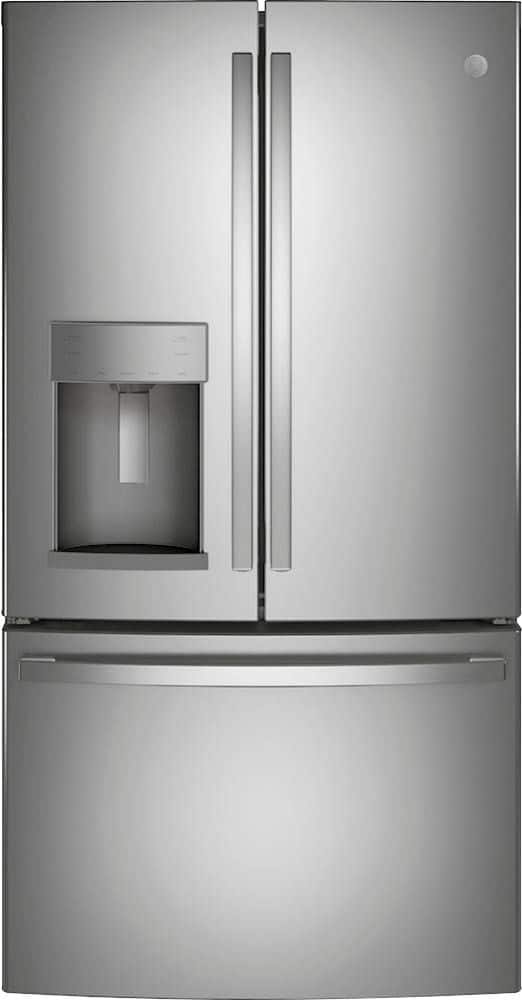 GE 27.7 Cu. Ft. French Door Refrigerator Space Saving Ice Maker Stainless Steel from Kings Outlet
