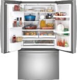 GE 27.7 Cu. Ft. French Door Refrigerator Space Saving Ice Maker Stainless Steel from Kings Outlet