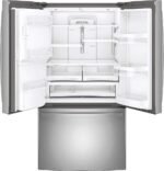 GE 27.7 Cu. Ft. French Door Refrigerator Space Saving Ice Maker Stainless Steel from Kings Outlet