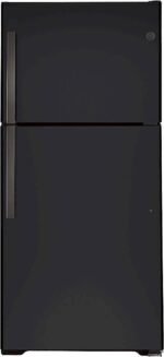 GE 21.9 Cu. Ft. Top-Freezer Refrigerator Garage Ready Performance from 38-110 Degrees Fahrenheit Black from Kings Outlet
