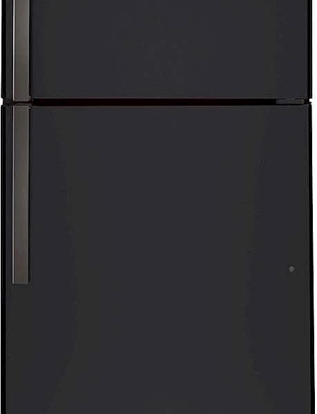GE 21.9 Cu. Ft. Top-Freezer Refrigerator Garage Ready Performance from 38-110 Degrees Fahrenheit Black from Kings Outlet