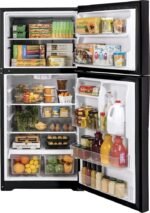 GE 21.9 Cu. Ft. Top-Freezer Refrigerator Garage Ready Performance from 38-110 Degrees Fahrenheit Black from Kings Outlet