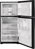 GE 21.9 Cu. Ft. Top-Freezer Refrigerator Garage Ready Performance from 38-110 Degrees Fahrenheit Black from Kings Outlet