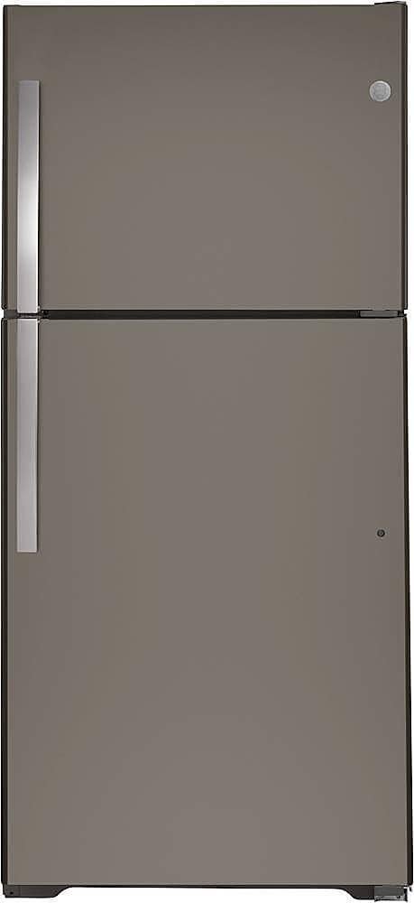 GE 21.9 Cu. Ft. Top-Freezer Refrigerator Garage Ready Performance Slate from Kings Outlet