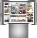 GE Profile 23.1 Cu. Ft. French Door Counter-Depth Refrigerator Internal Water Dispenser Stainless Steel from Kings Outlet
