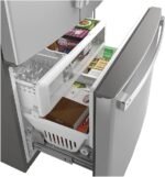GE Profile 23.1 Cu. Ft. French Door Counter-Depth Refrigerator Internal Water Dispenser Stainless Steel from Kings Outlet