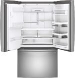 GE Profile 22.1 Cu. Ft. French Door Counter-Depth Refrigerator Hands-Free AutoFill Stainless Steel from Kings Outlet