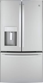 GE 22.1 Cu. Ft. French Door Counter-Depth Refrigerator Space Saving Ice Maker Stainless Steel from Kings Outlet