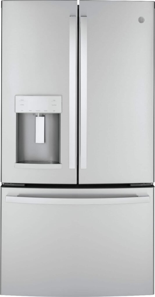 GE 22.1 Cu. Ft. French Door Counter-Depth Refrigerator Space Saving Ice Maker Stainless Steel from Kings Outlet