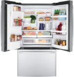GE 22.1 Cu. Ft. French Door Counter-Depth Refrigerator Space Saving Ice Maker Stainless Steel from Kings Outlet