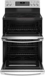 GE 6.6 Cu. Ft. Freestanding Double Oven Electric Convection Range Self-Steam Cleaning No-Preheat Air from Kings Outlet