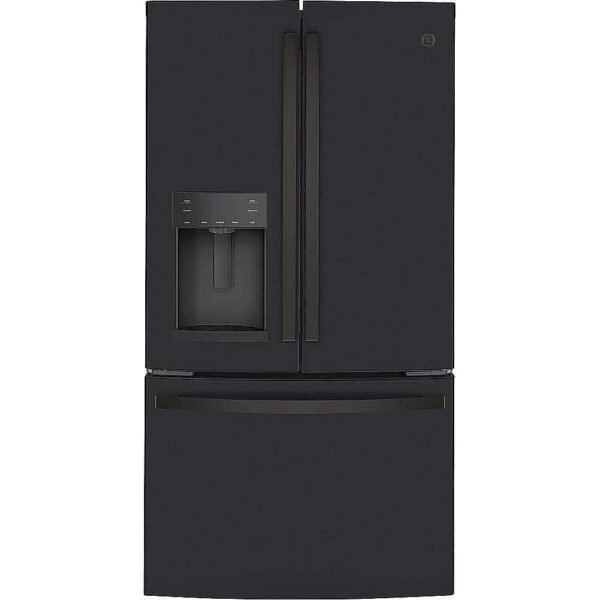 GE 22.1 Cu. Ft. French Door Counter-Depth Refrigerator Space Saving Ice Maker Black Slate from Kings Outlet