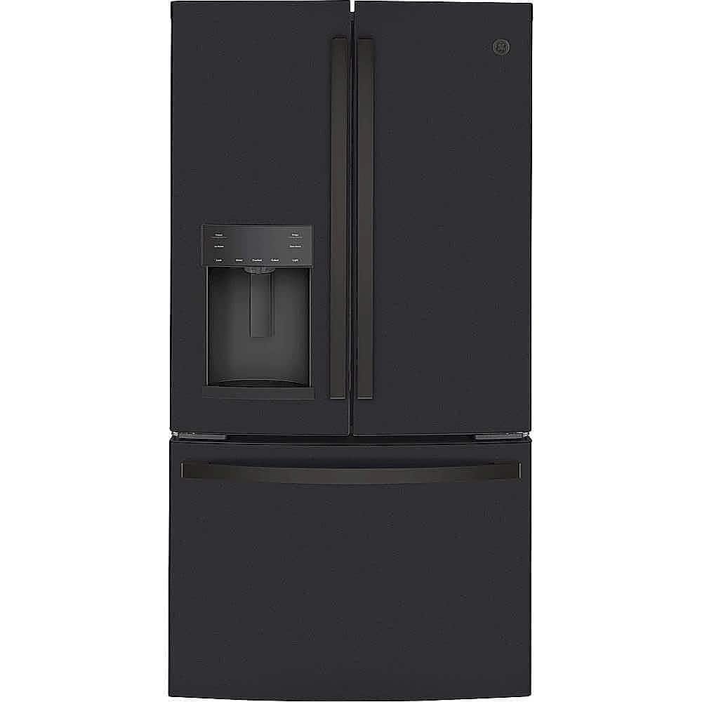 GE 22.1 Cu. Ft. French Door Counter-Depth Refrigerator Space Saving Ice Maker Black Slate from Kings Outlet